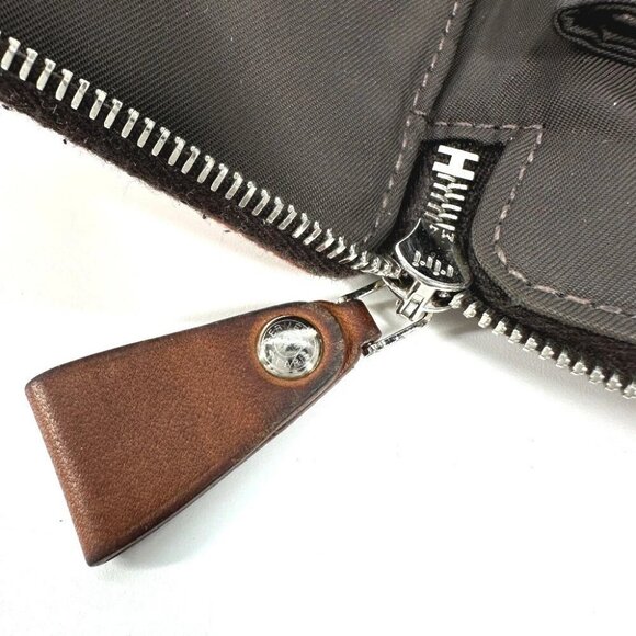 HERMES Horse Steeple PM Compact Wallet Zip Around Folded wallet Canvas Orange - Picture 7 of 12